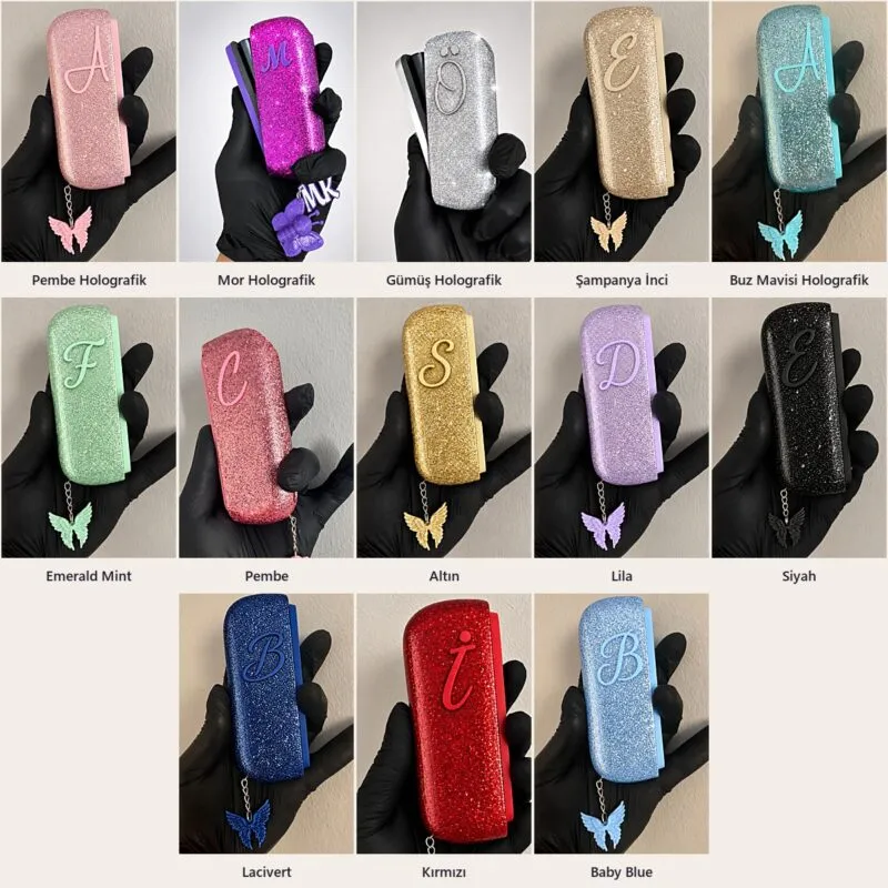 IQOS Iluma i simli kılıf Bright Dream, 13 renk: Pembe Holografik, Mor Holografik, Gümüş Holografik, Şampanya İnci, Buz Mavisi Holografik, Emerald Mint, Pembe, Altın, Lila, Siyah, Lacivert, Kırmızı, Baby Blue